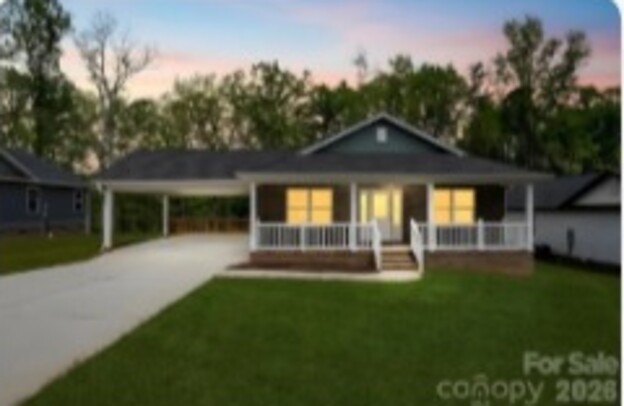 Sold home with a covered front porch at 110 West Iowa Avenue in Bessemer City, North Carolina